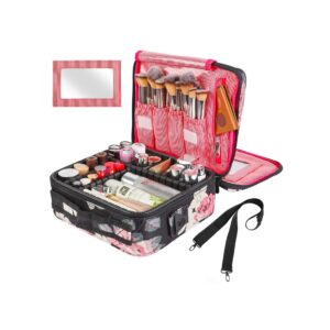 Kootek Travel Makeup Bag 2 Layer Portable